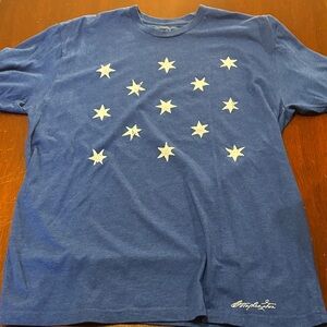 Blue Short Sleeve Tee with Star Design